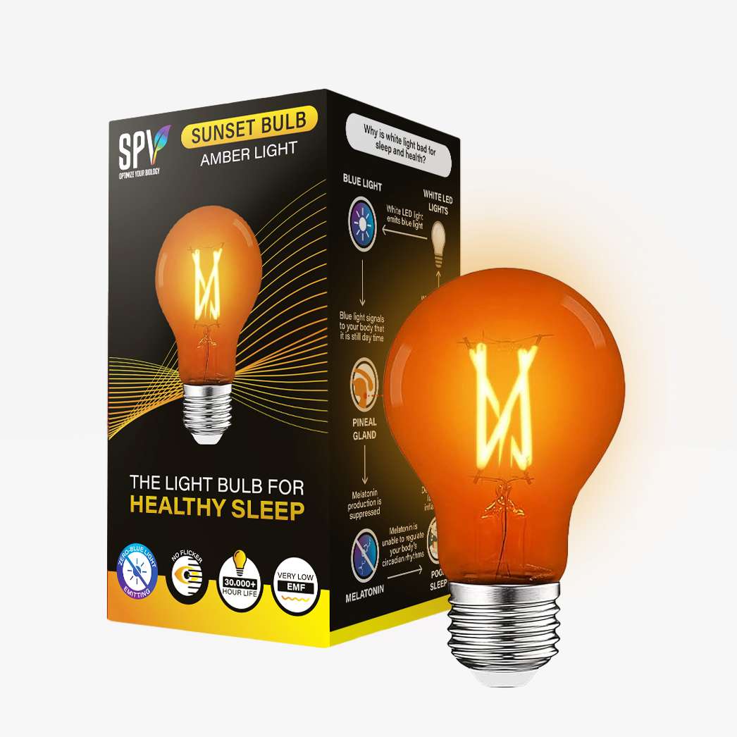 presentacion empaque ambar Ampolleta naranja sin luz azul - SUNSET BULB - Imagen 1