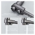 Grifo de 3 vías recto extensible Oro cepillado - Imagen 3