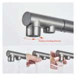 Grifo de 3 vías recto extensible Oro cepillado - Imagen 4