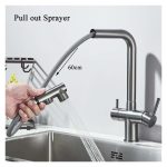 Grifo de 3 vías recto extensible Oro cepillado - Imagen 2