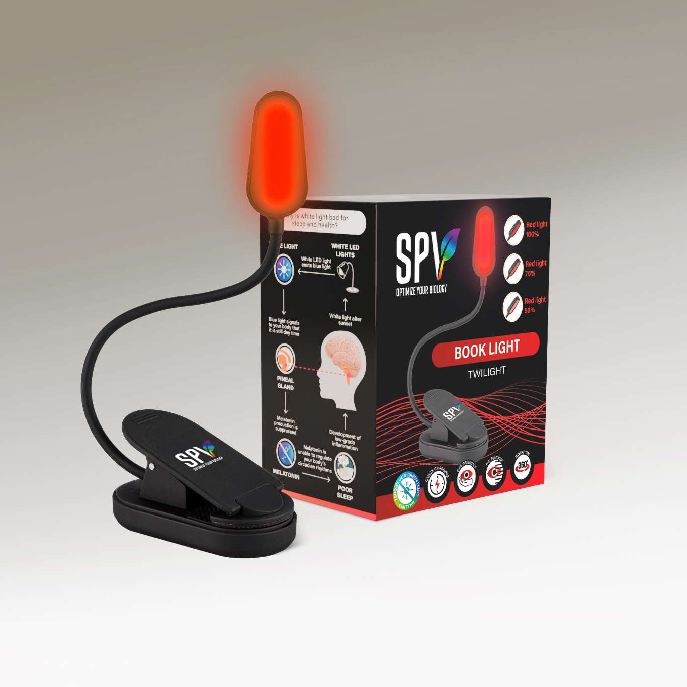 montaje empaque book light twilight copia Luz de lectura sin luz azul y verde - BOOK LIGHT TWILIGHT - Imagen 1